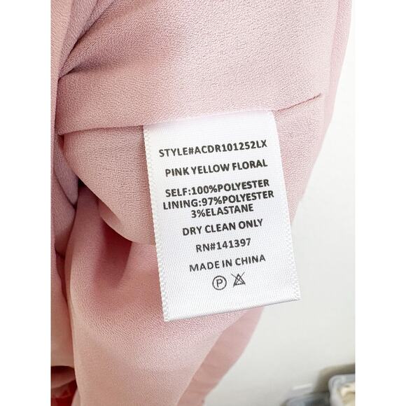 ASTR The Label Palace Floral Cut Out Ruffled Maxi Dress Size Medium Pink Wedding - Picture 6 of 13